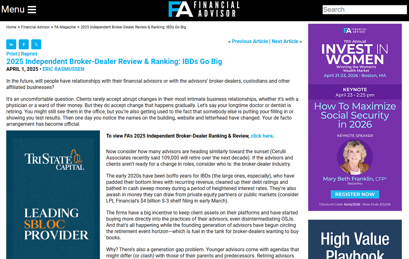 FA MAg webpage
